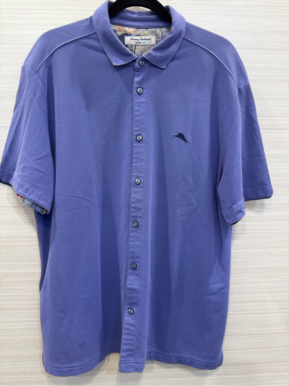 Tommy Bahama IslandZone Men’s Purple Short-Sleeve Button-Front Polo Shirt size L